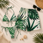 Holandly “Only Us.” Tropical Shorts, Bikini , Couple Set