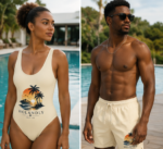 HOLANDLY Paradise Collection™ Matching Swim Set | Women's One-Piece Swimsuit & Men's Swim Shorts - Image 5