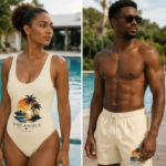 HOLANDLY Paradise Collection™ Matching Swim Set | Women's One-Piece Swimsuit & Men's Swim Shorts